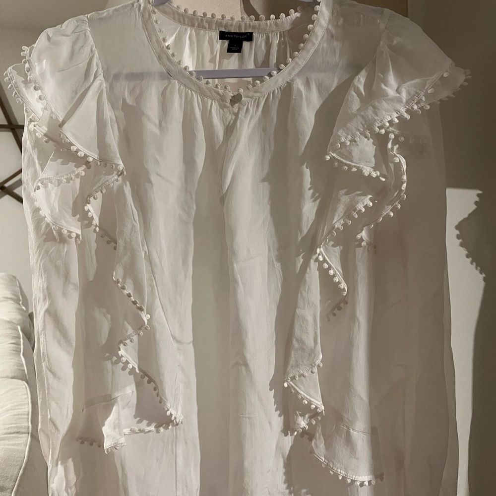 Elegant White Ruffled Top
